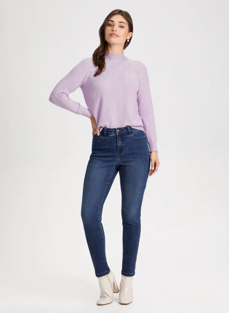 Rhinestone Detail Sweater & Jeans