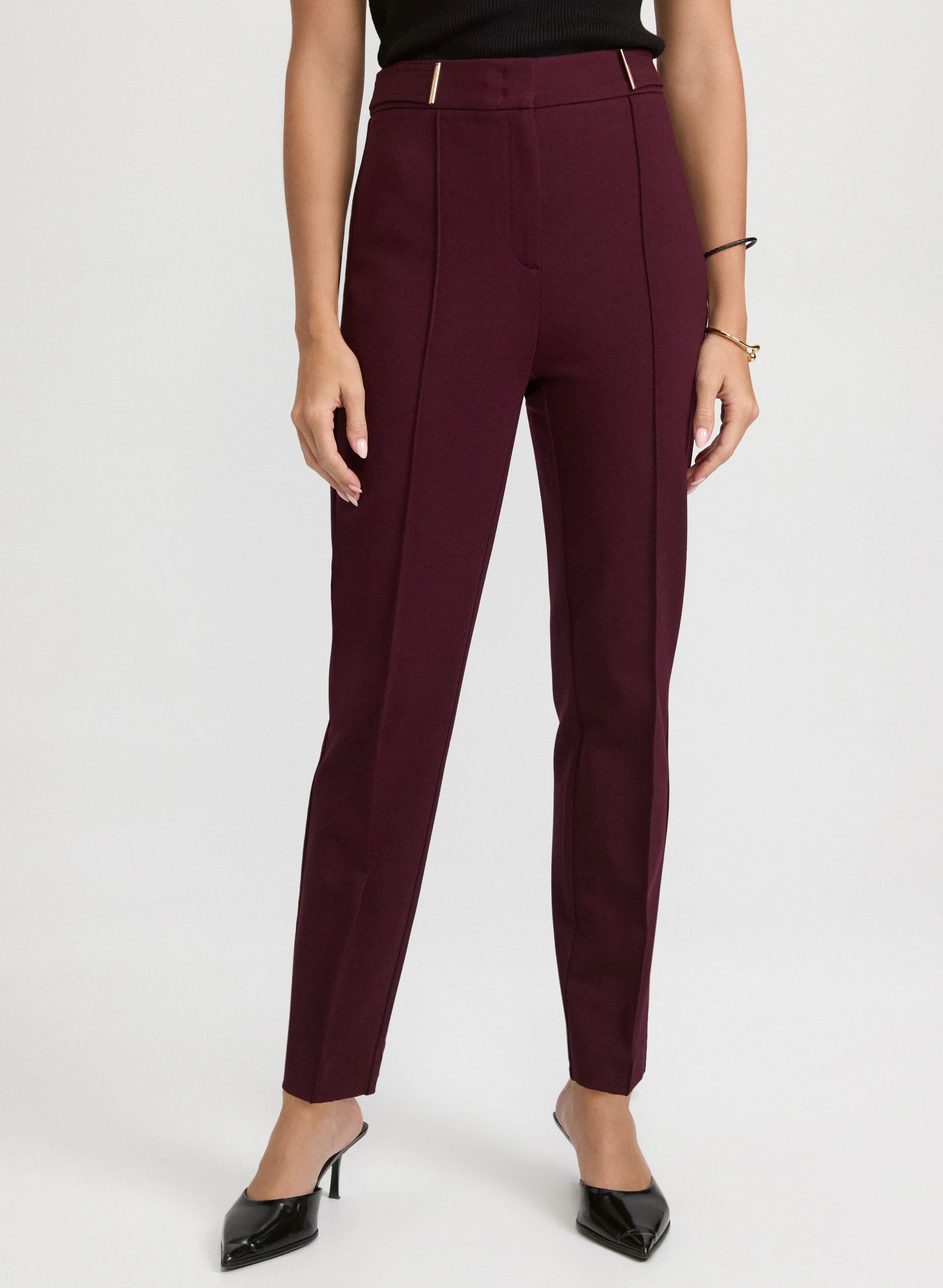 Emma Bar Trim Slim-Leg Pants