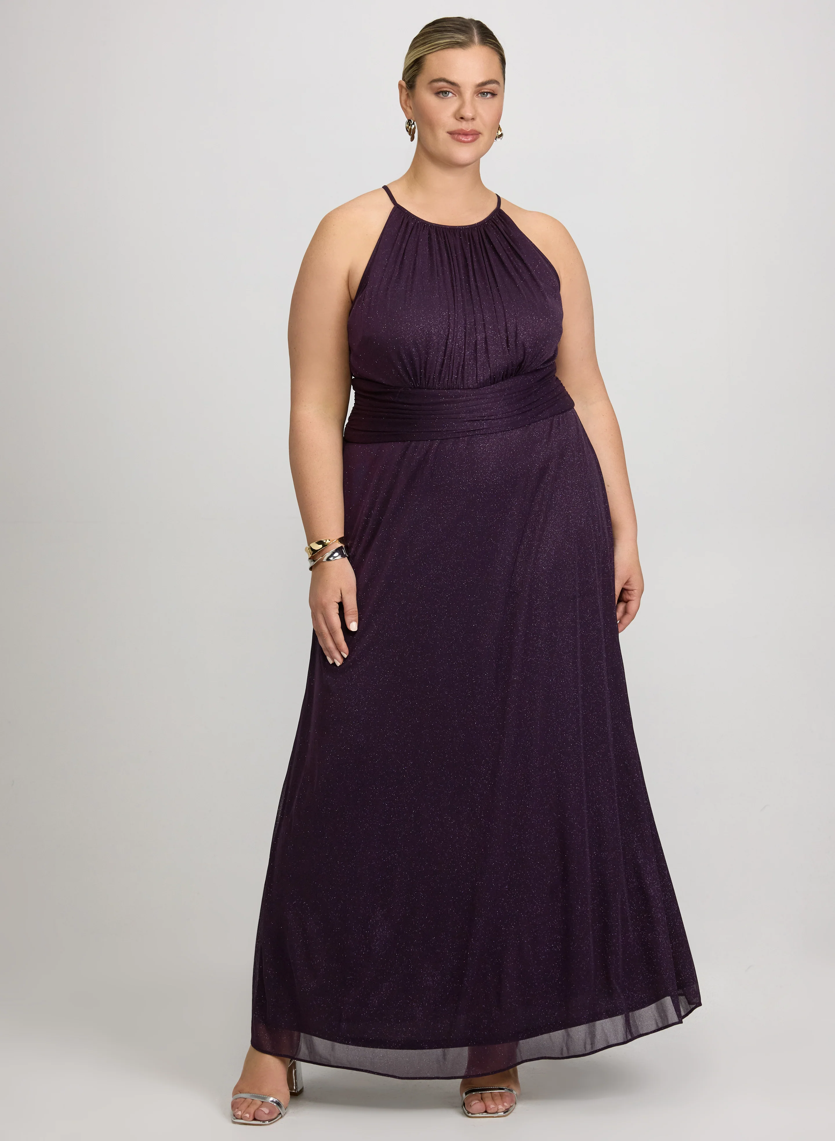 Glitter Halter Neck Dress