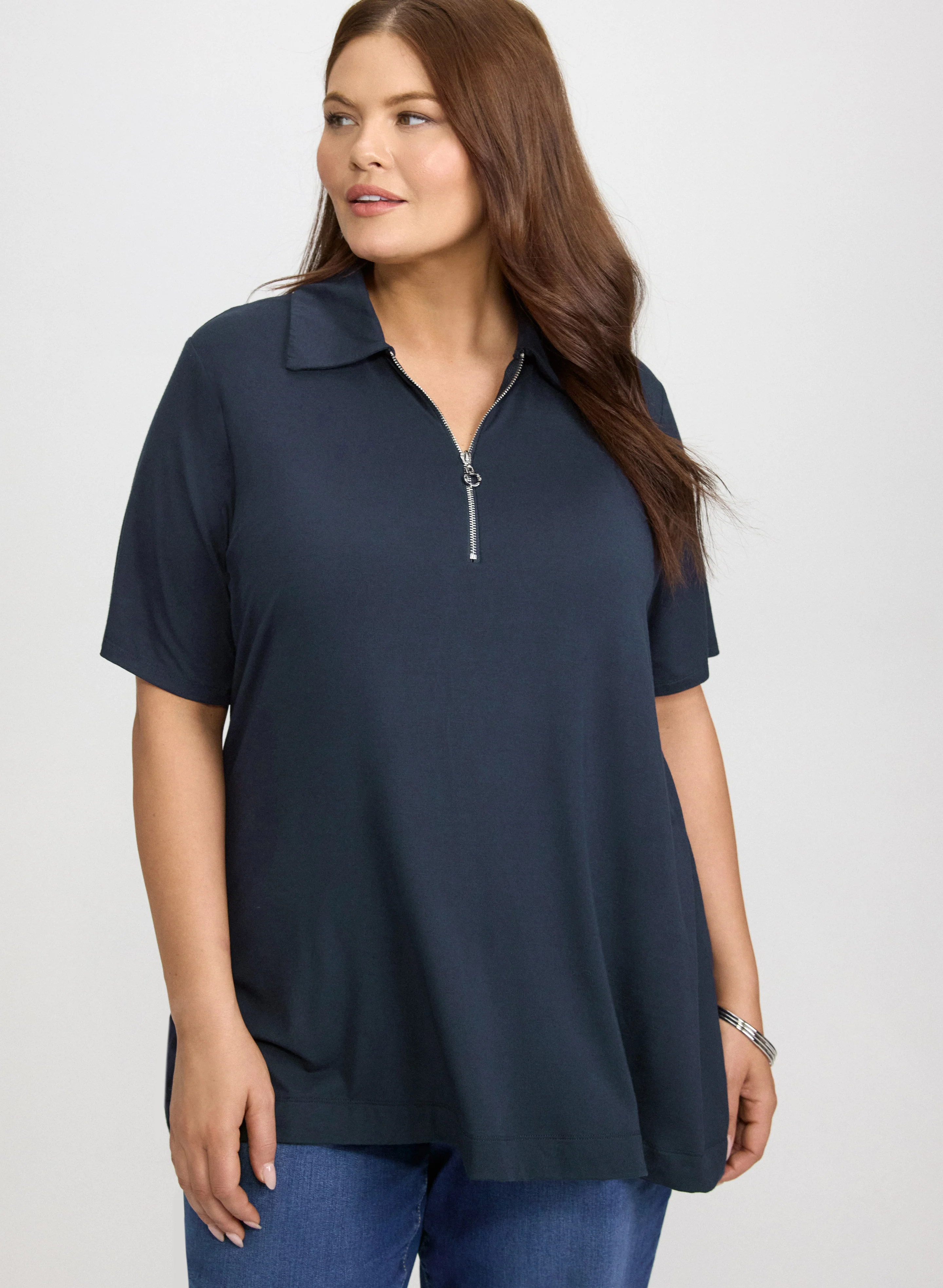 Half-Zip Polo Top