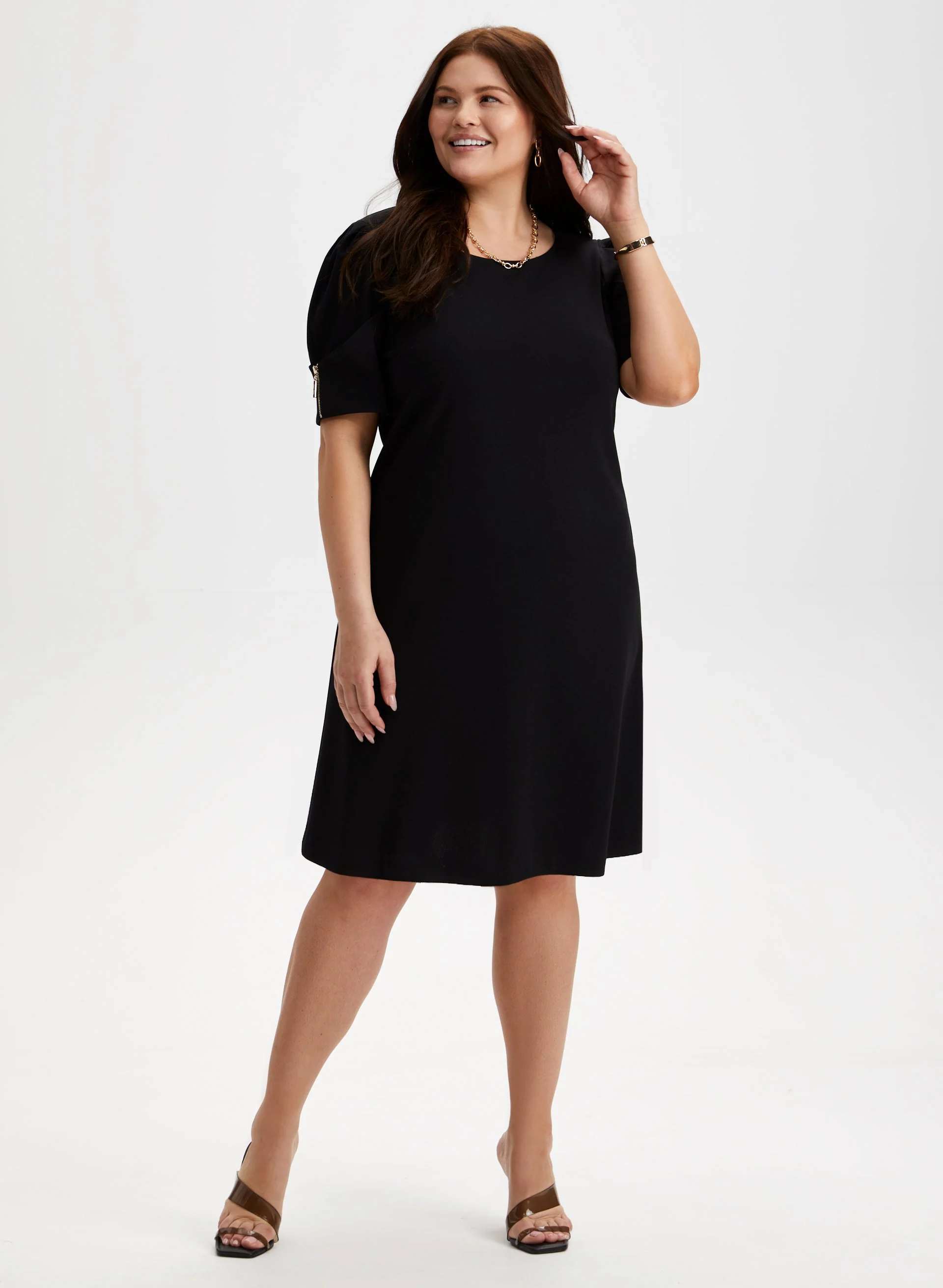 Joseph Ribkoff - Zip Detail A-Line Dress