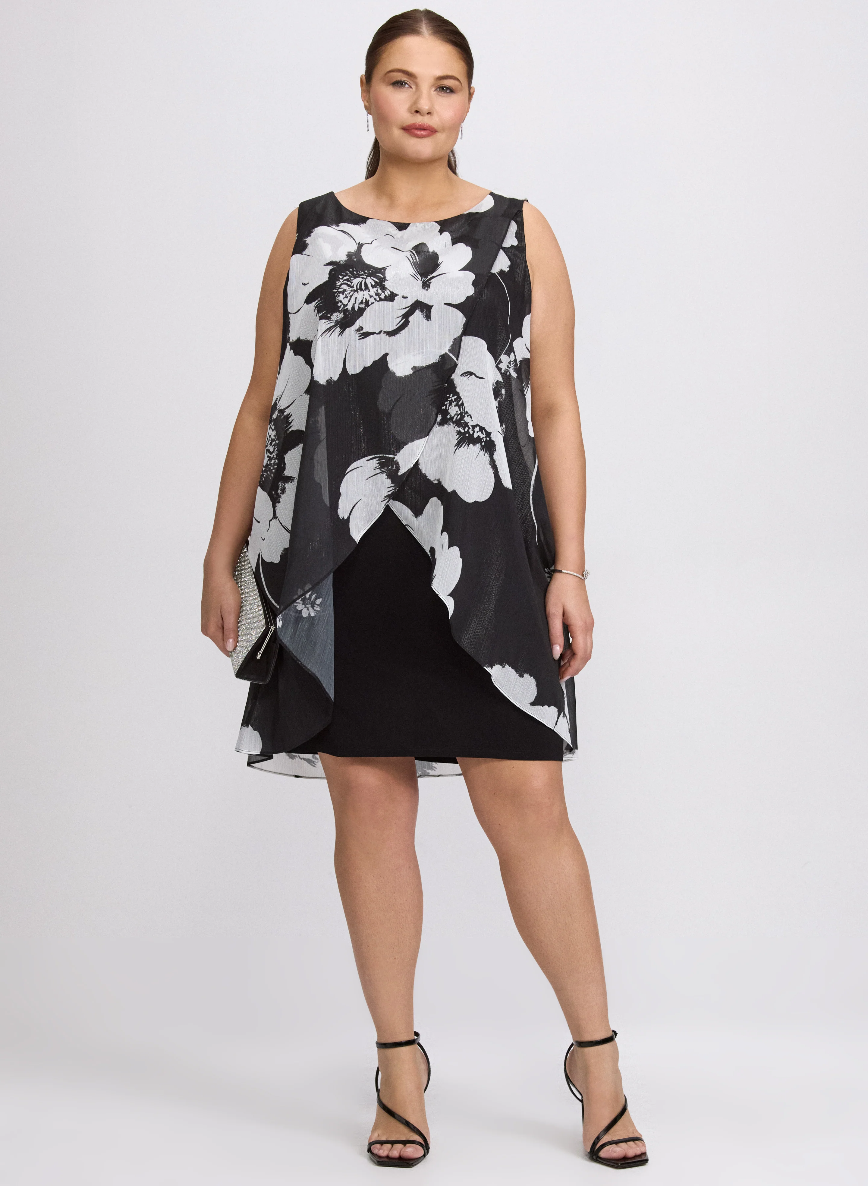 Metallic Floral Dress