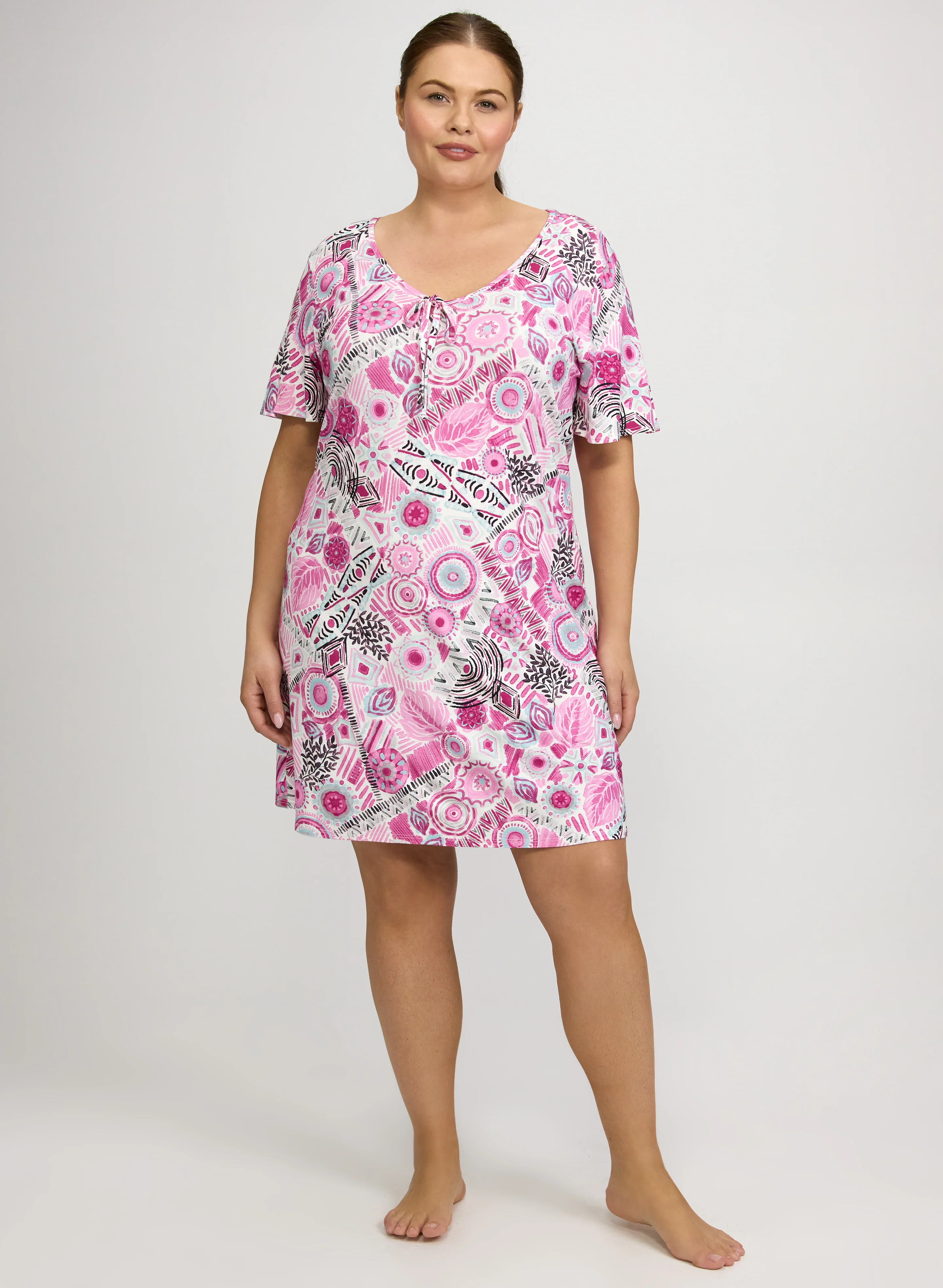 Mixed Print Night Gown