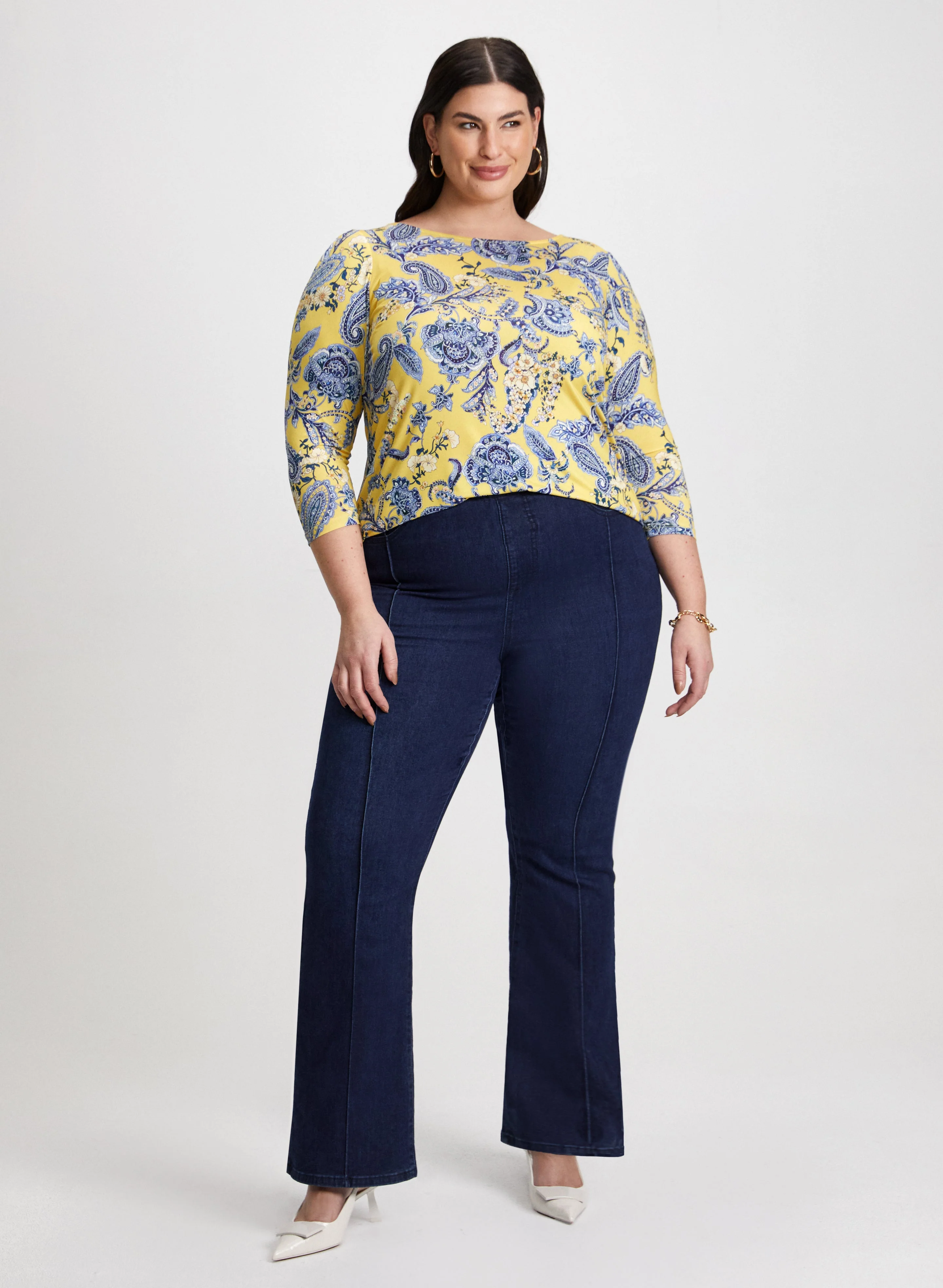 Paisley Print Tee & Bootcut Jeans