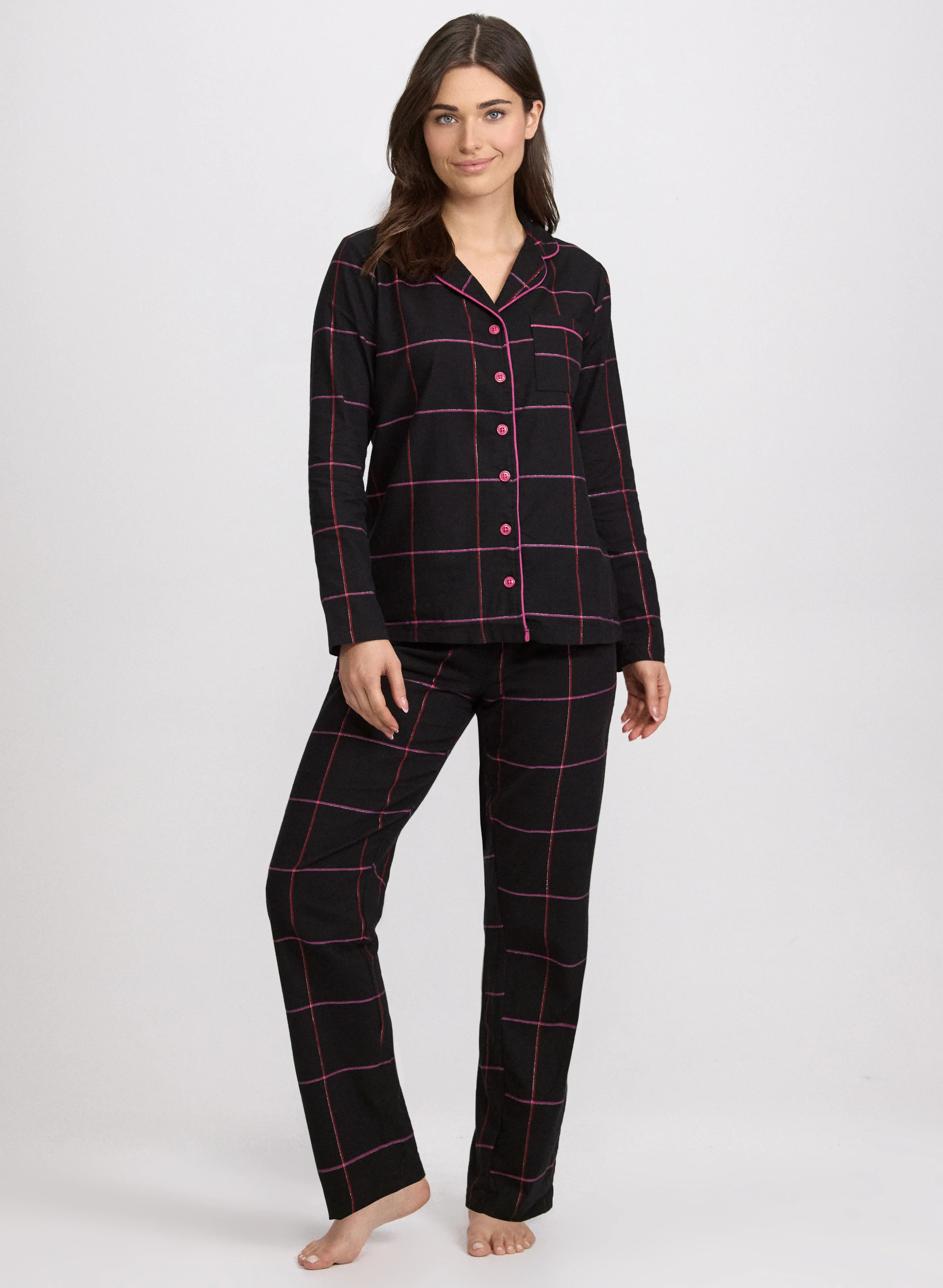 Plaid Print Pyjama Set