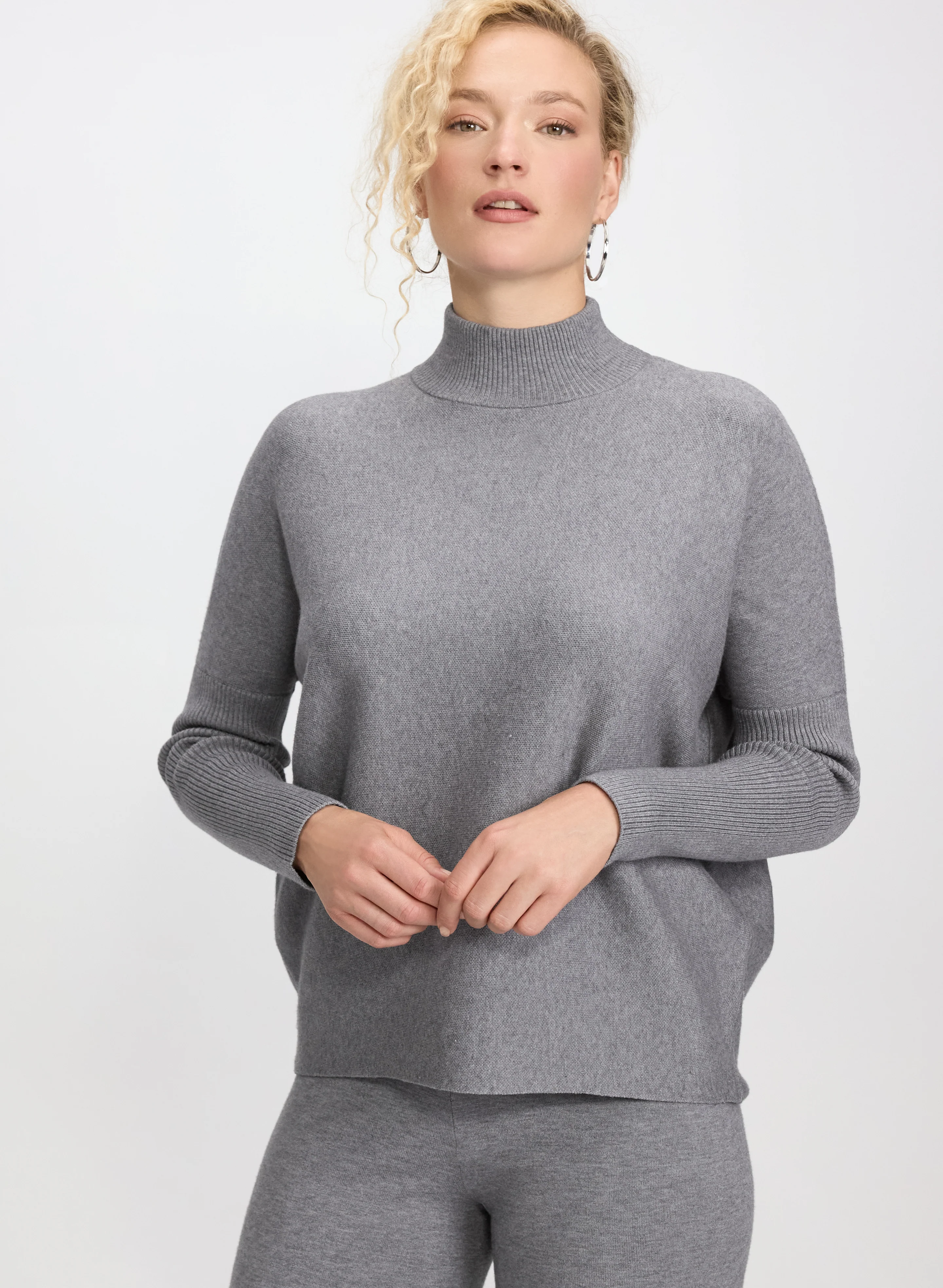 Ribbed Mock Neck Sweater