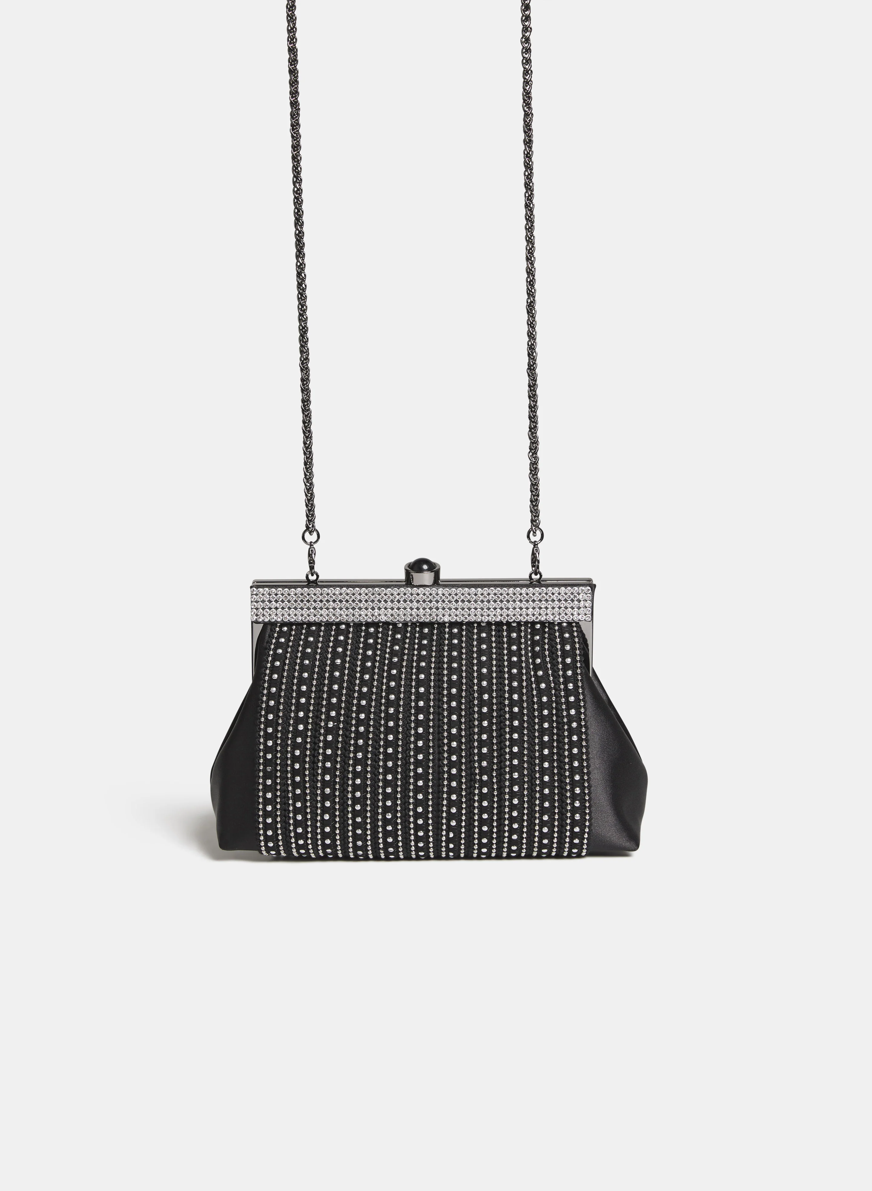 Satin Rhinestone Clutch