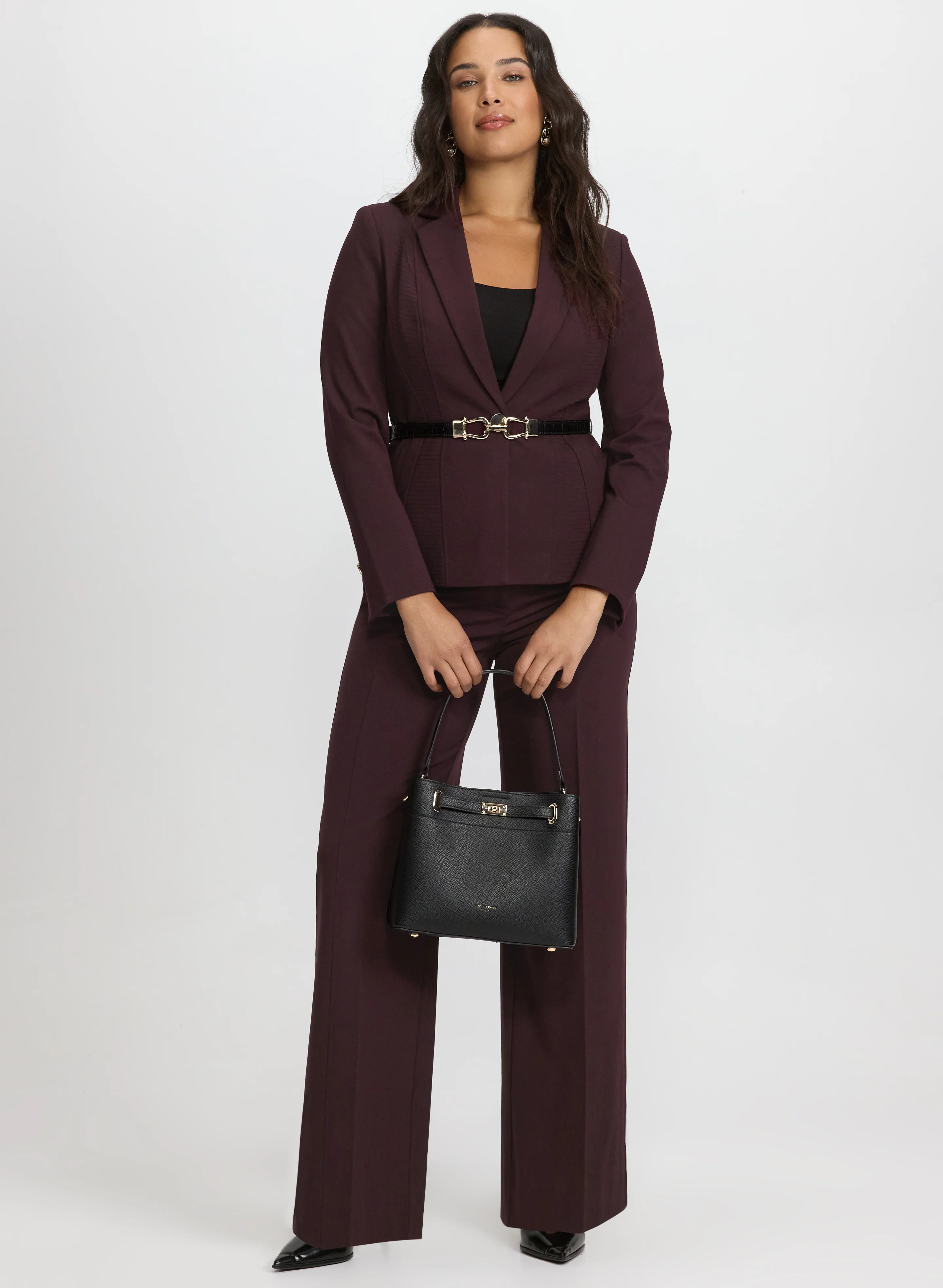 Seam Detail Blazer & Olivia Wide-Leg Pants