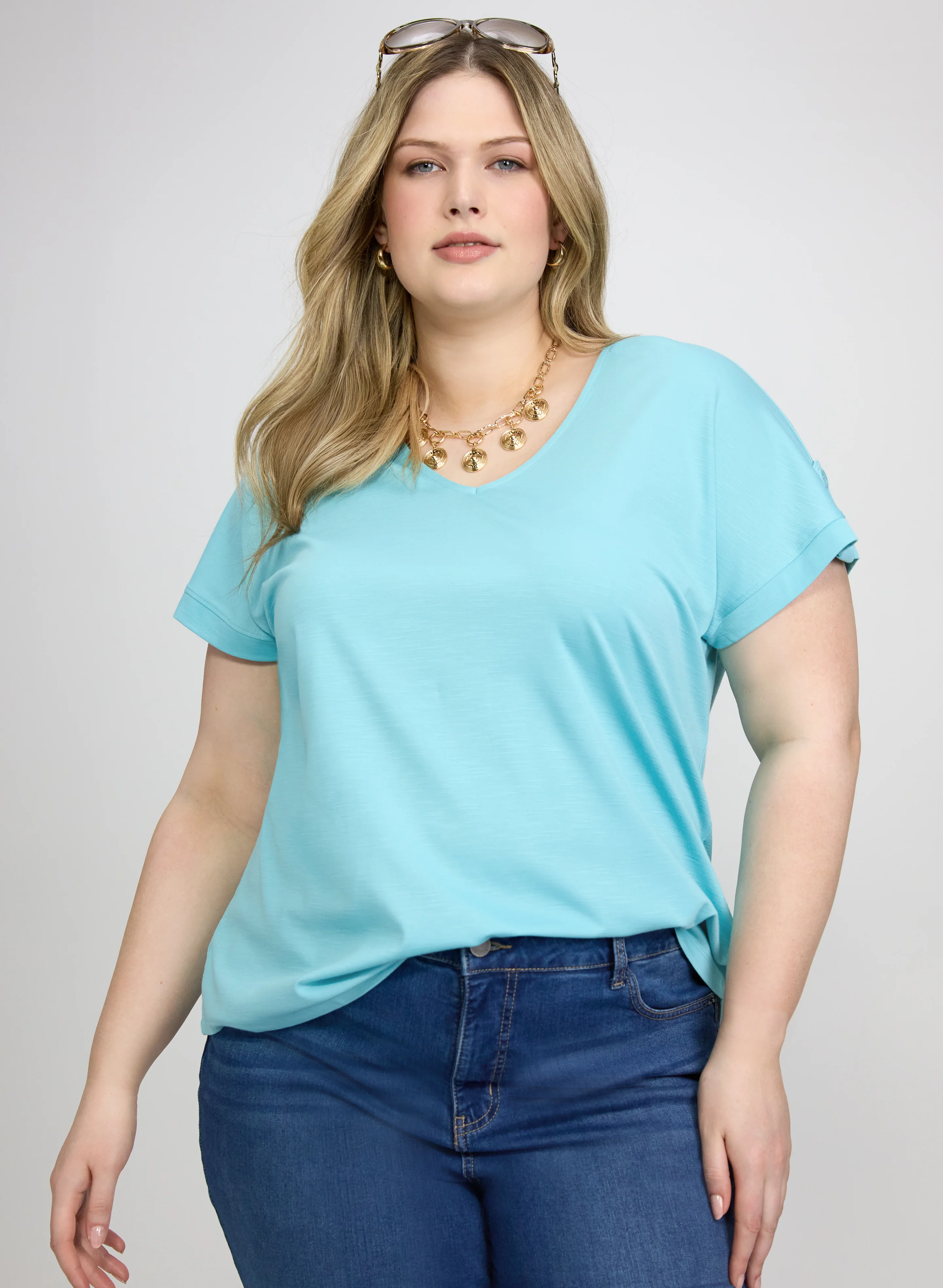 V-Neck Slub T-Shirt